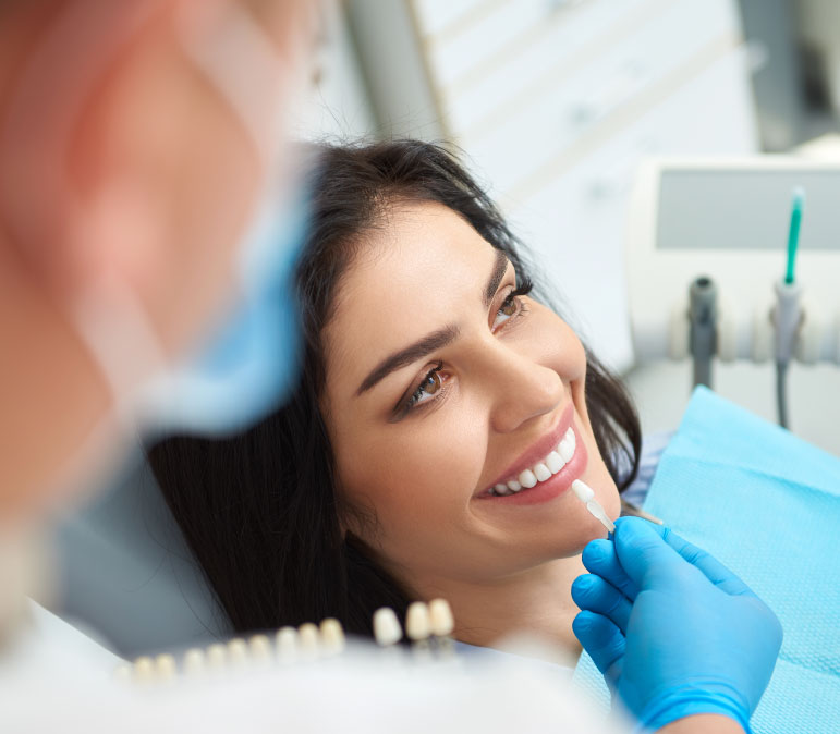 Woman in a dentist chair