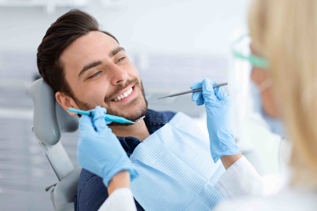 Turkey teeth procedure: picture of a man getting dental treatment