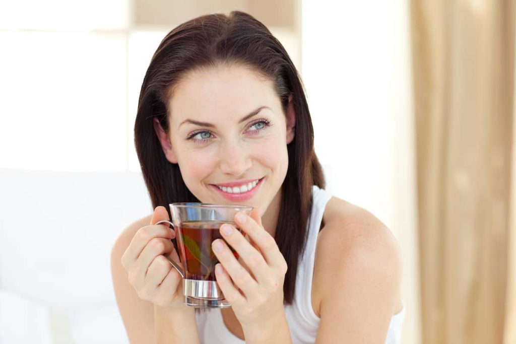 Woman drinking tea